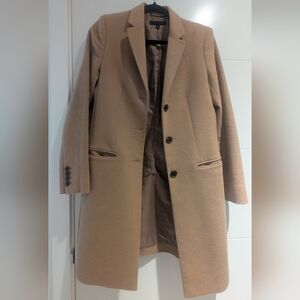 Uniqlo Classic Single-Breasted Tan Wool Coat